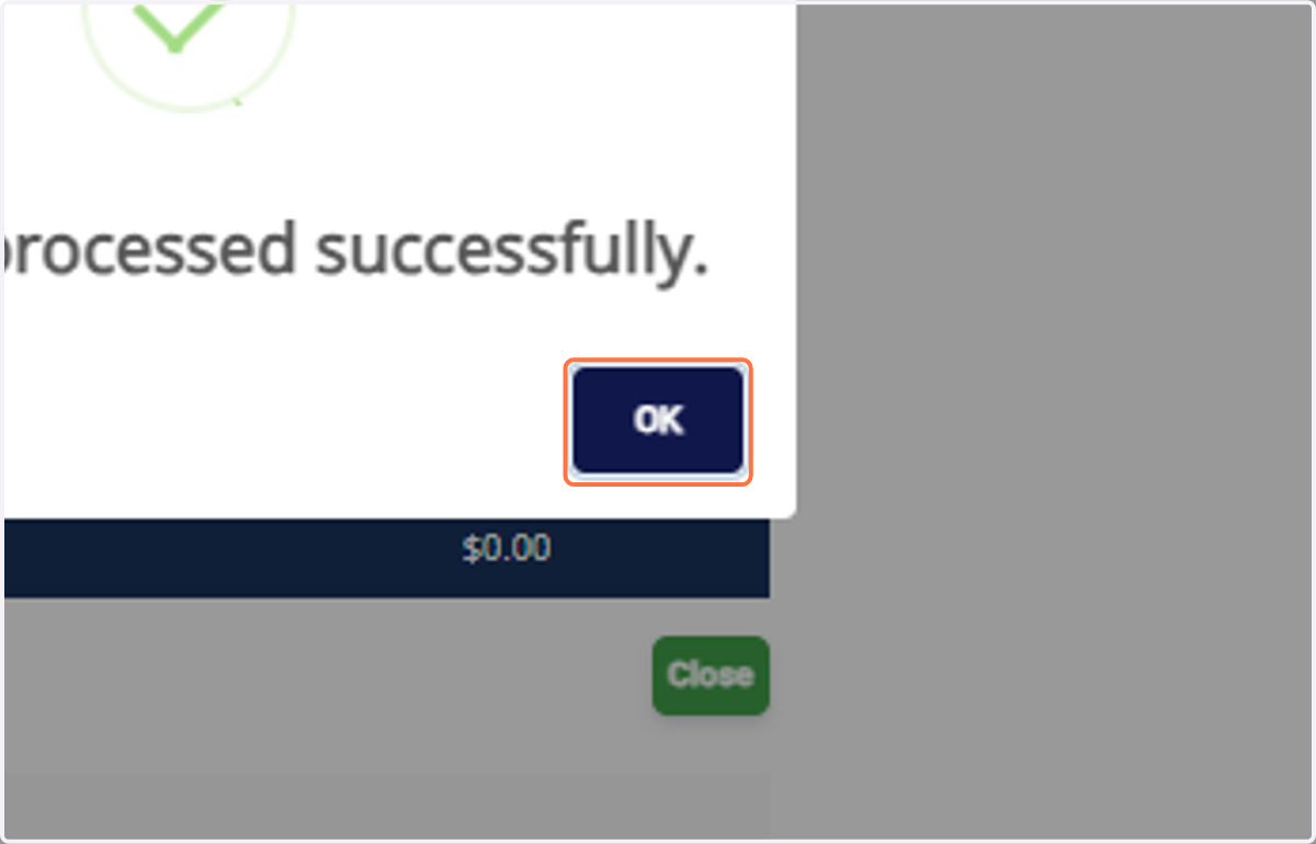 Complete payment using the default options (Cash / Card / Terminal / Other). Once successful, the order displays in Retail Orders.