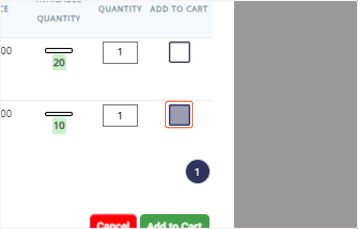 Check the box next to the product(s) to add.