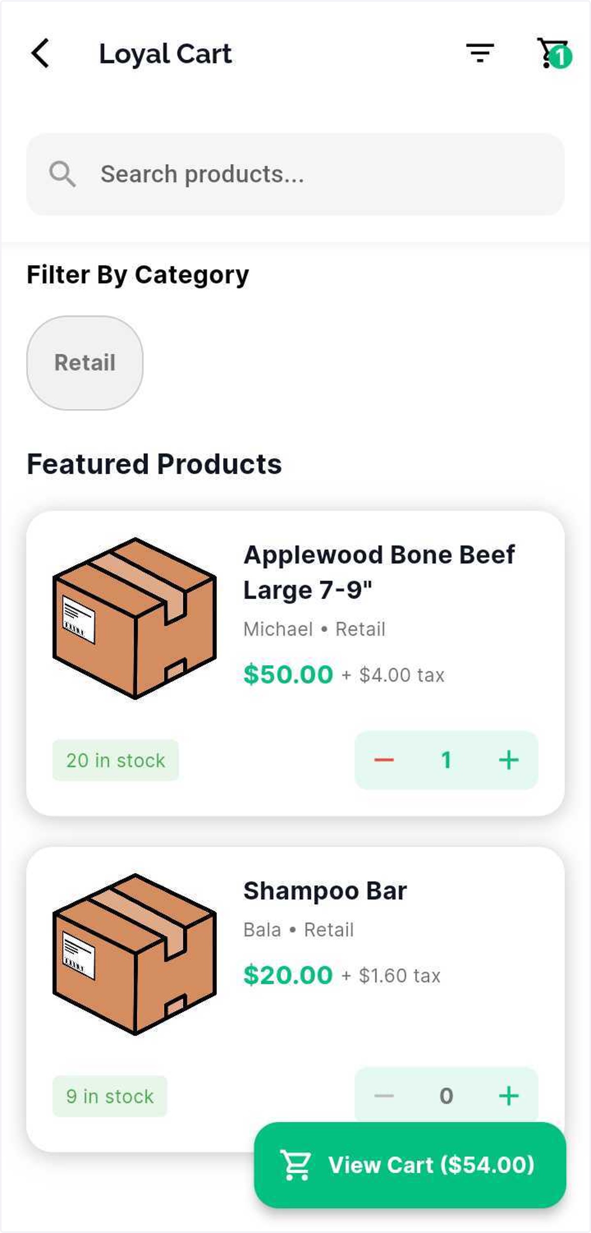 Select the desired product(s) → click View Cart to proceed to purchase.