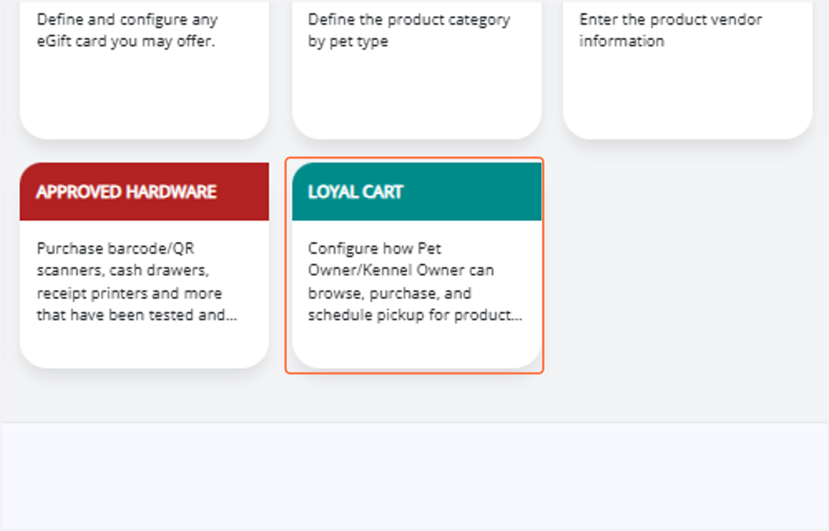 Go to Settings → Retail → Loyal Cart.