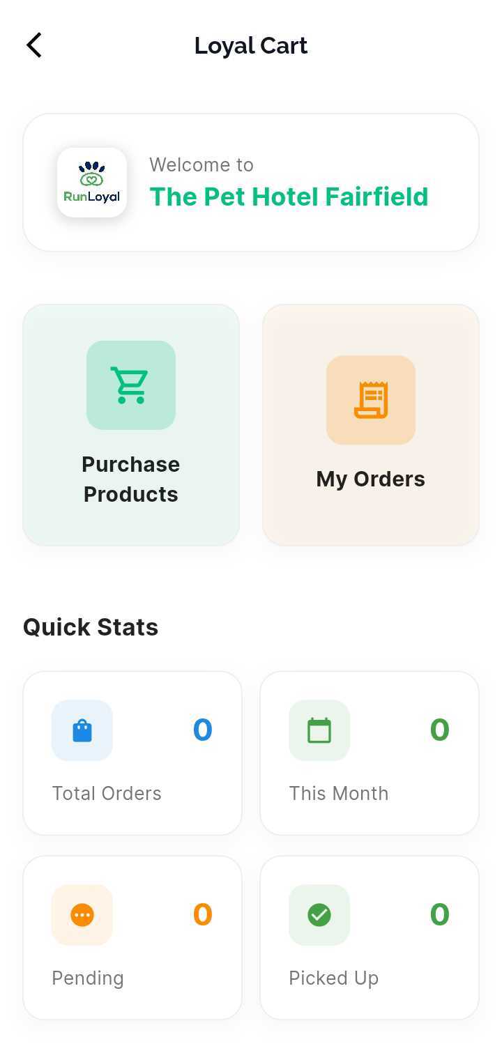 In Loyal Cart, they can view available products or check previously purchased products.
