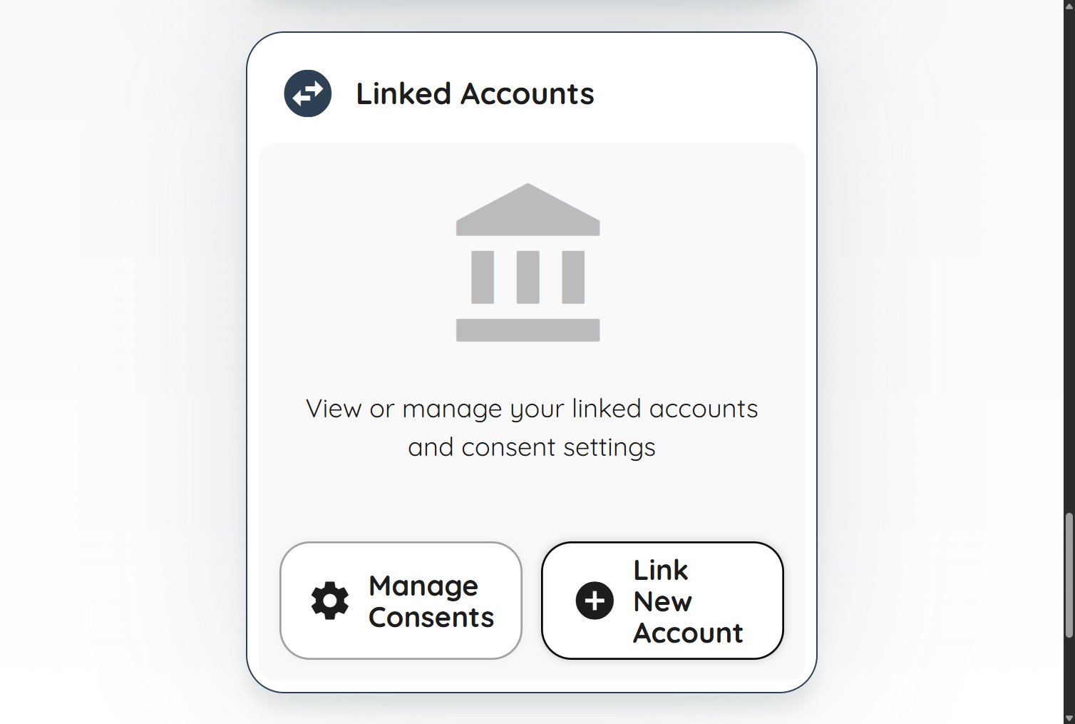 Go to the last tile Linked Accounts & Click on "Link New Account"