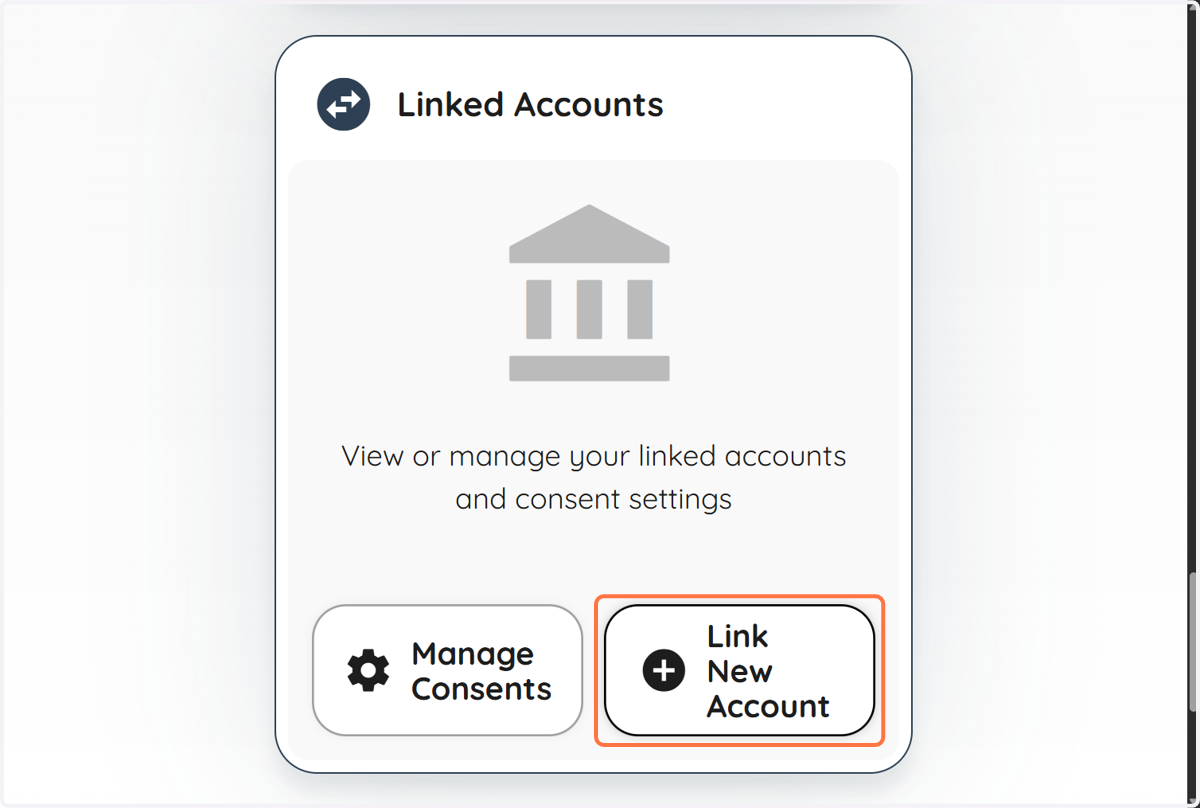 Go to the last tile Linked Accounts & Click on "Link New Account"