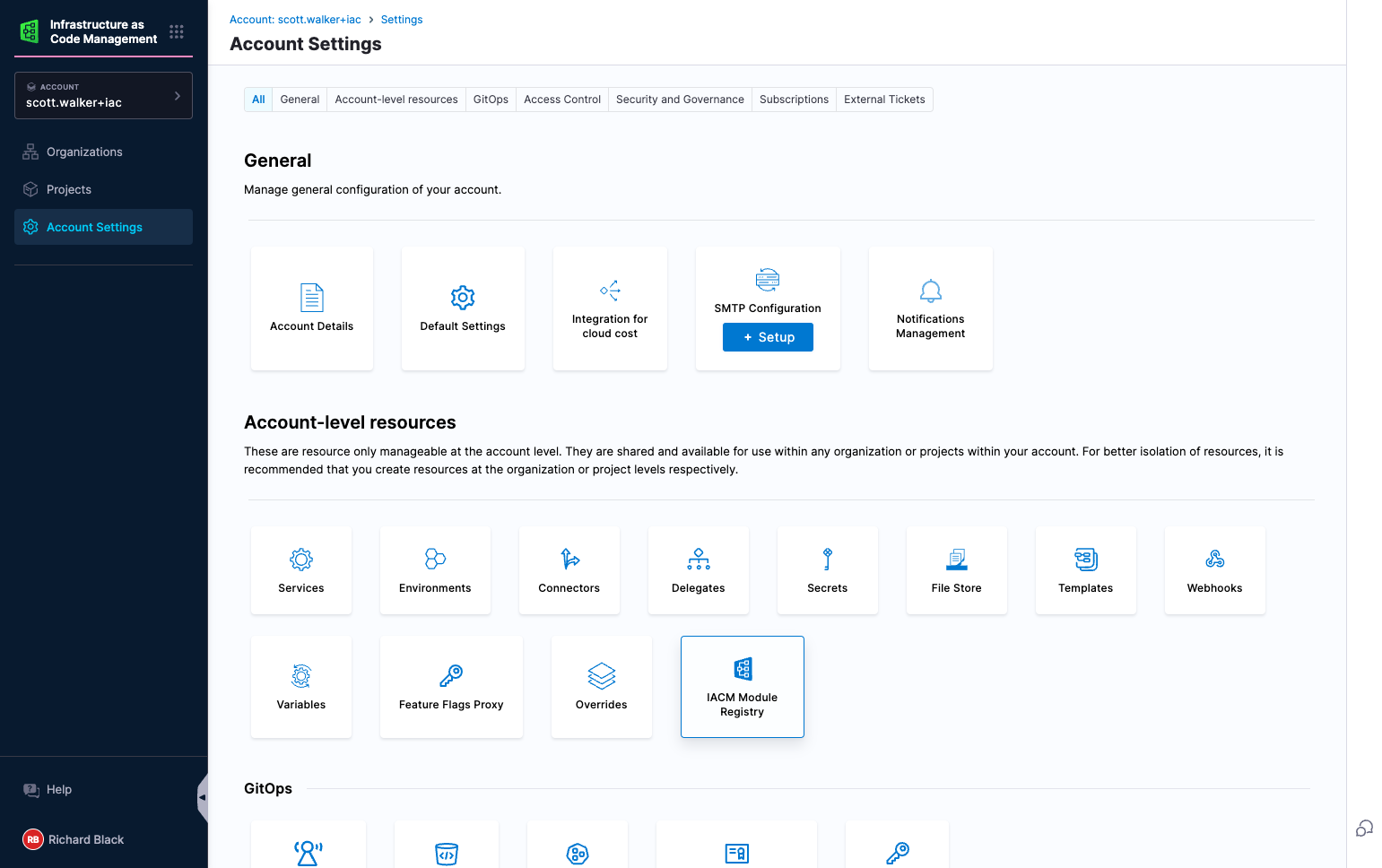 Click on IACM Module Registry
