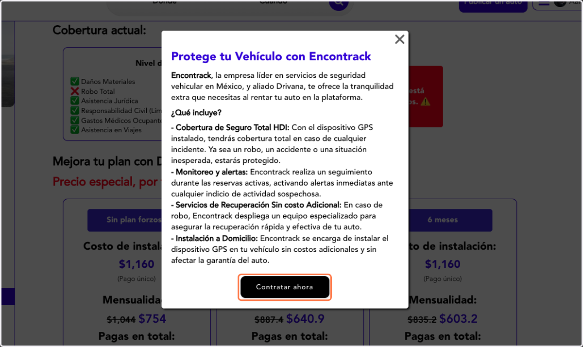 Clic en Contratar ahora