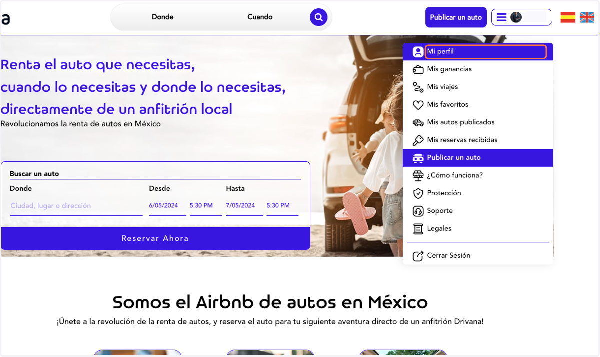 Clic en Mi perfil