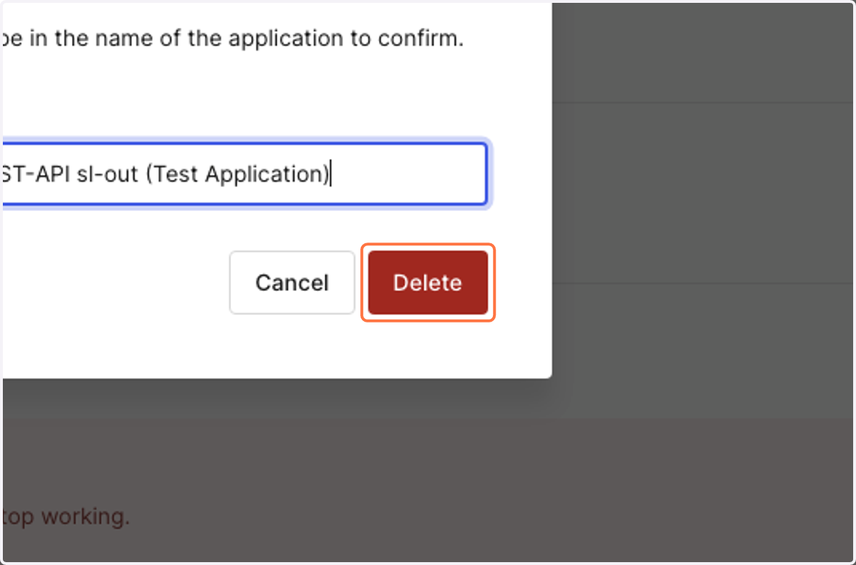 Click on Delete
