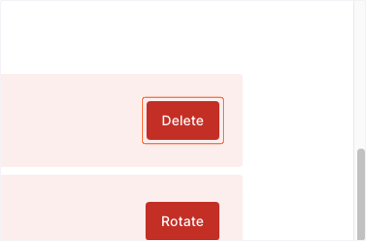 Click on Delete
