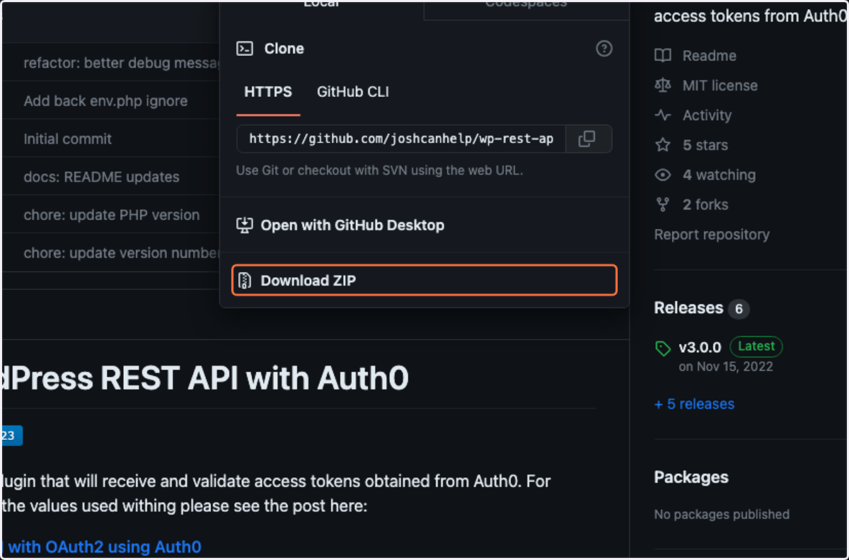 Click on Download ZIP