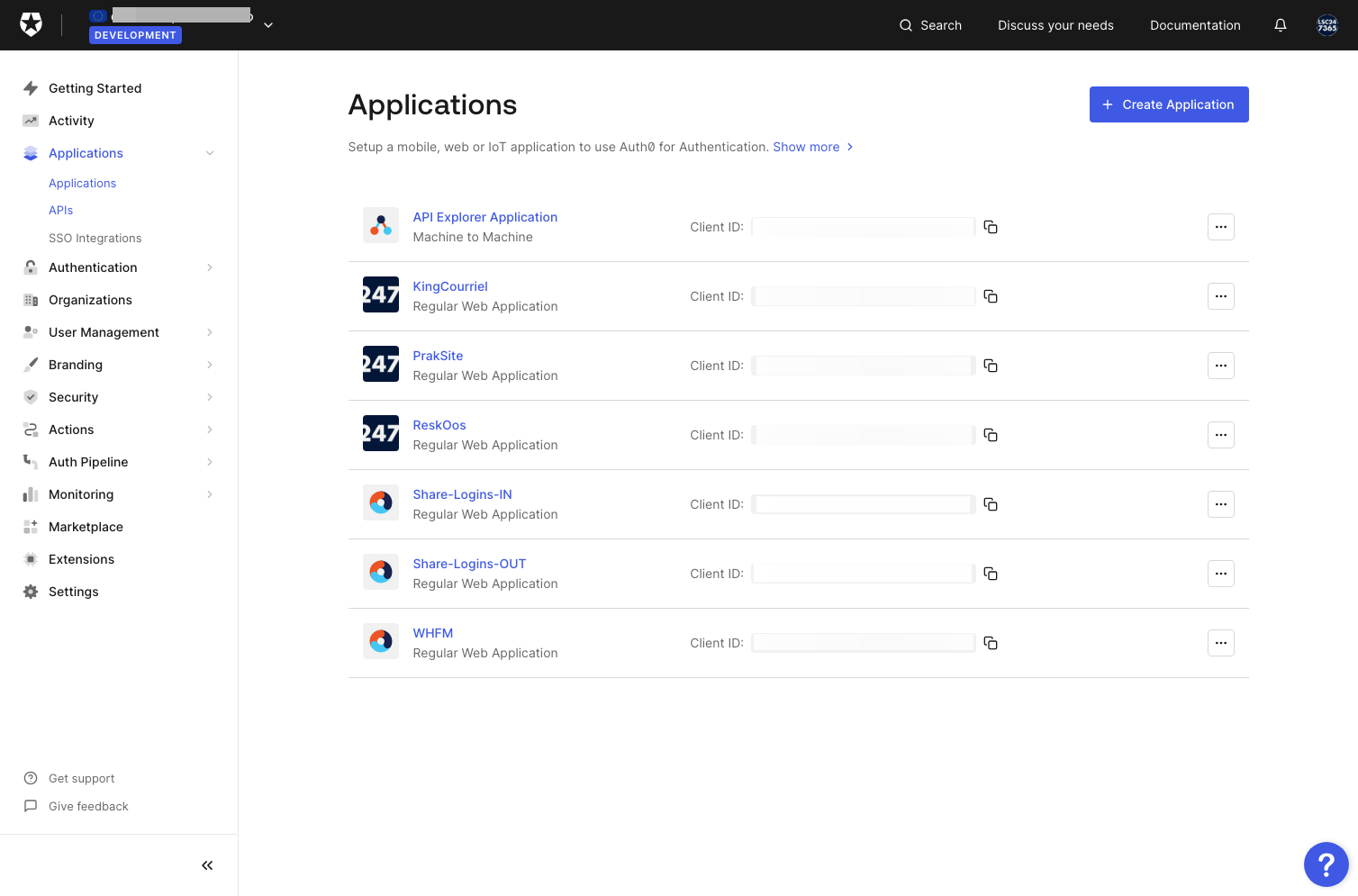 Click on APIs