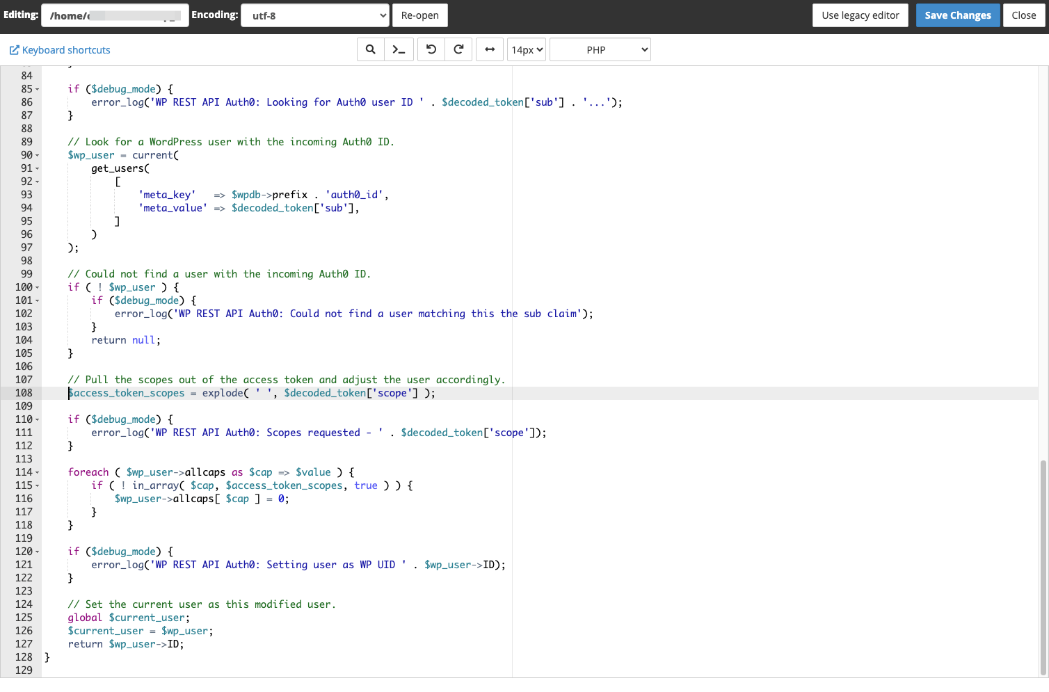 Go to ~/wp-content/plugins/wp-rest-api-auth0-main/src and comment lines 108 to 118 of the "wp-rest-api-auth0.php" file