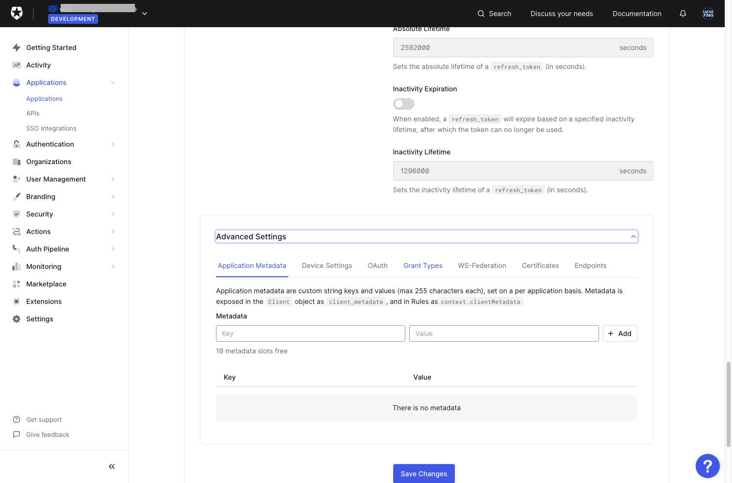 Click on Grant Types