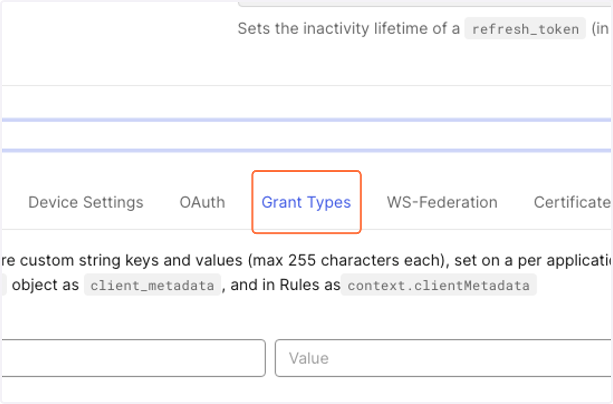 Click on Grant Types