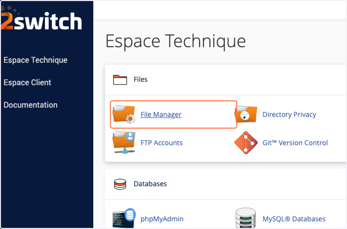 Click on File Manager