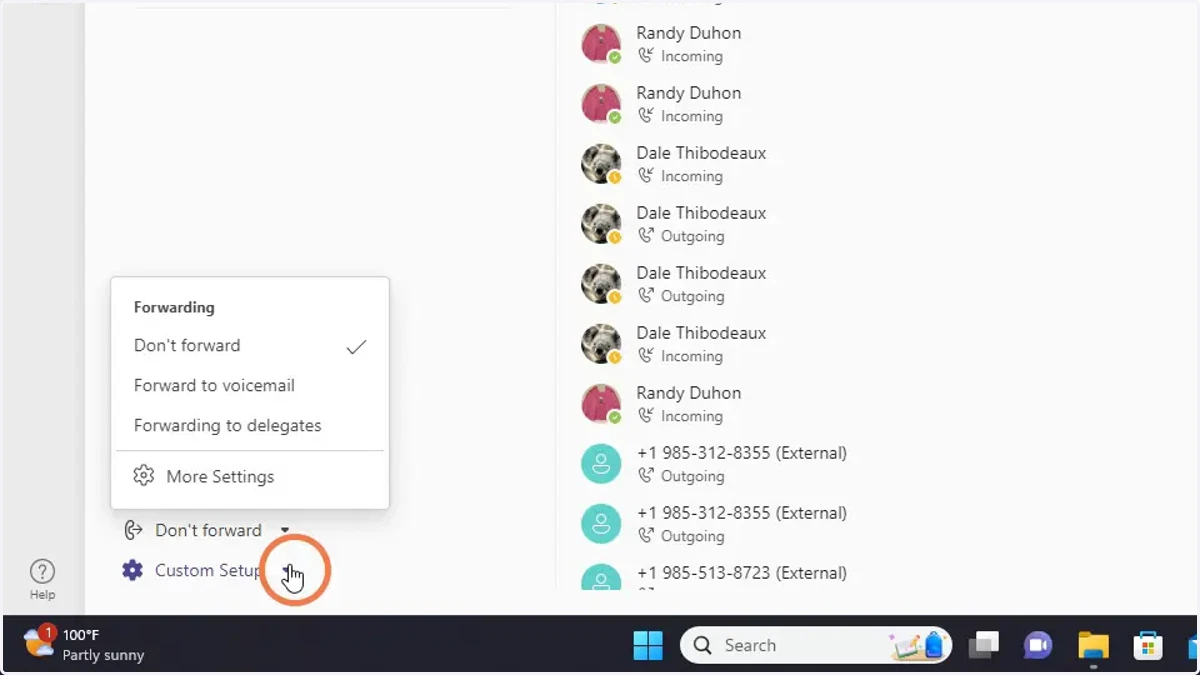 Forwarding Options Selected Below