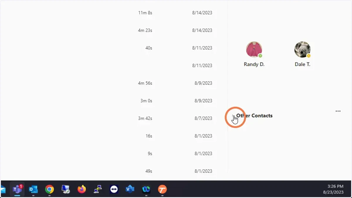 Other Contacts can be added for individuals who you do not want in your speed dial but need to access for quick calling