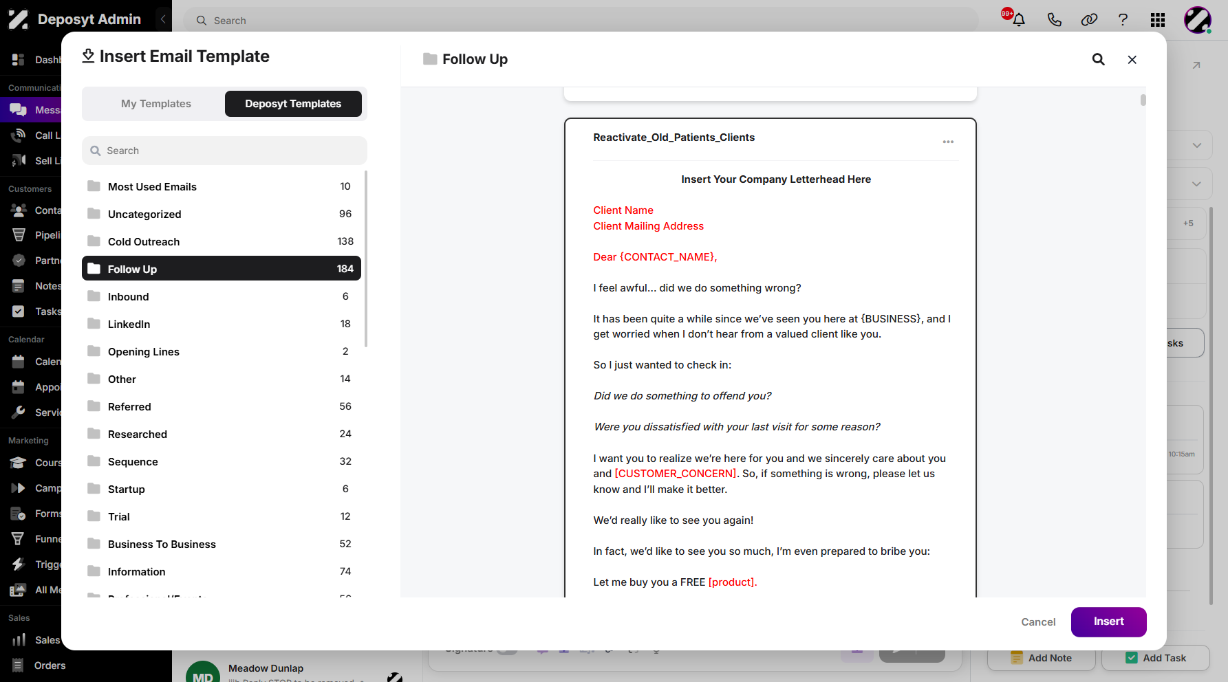 Step 11: Once selected, go ahead and click the Insert button.