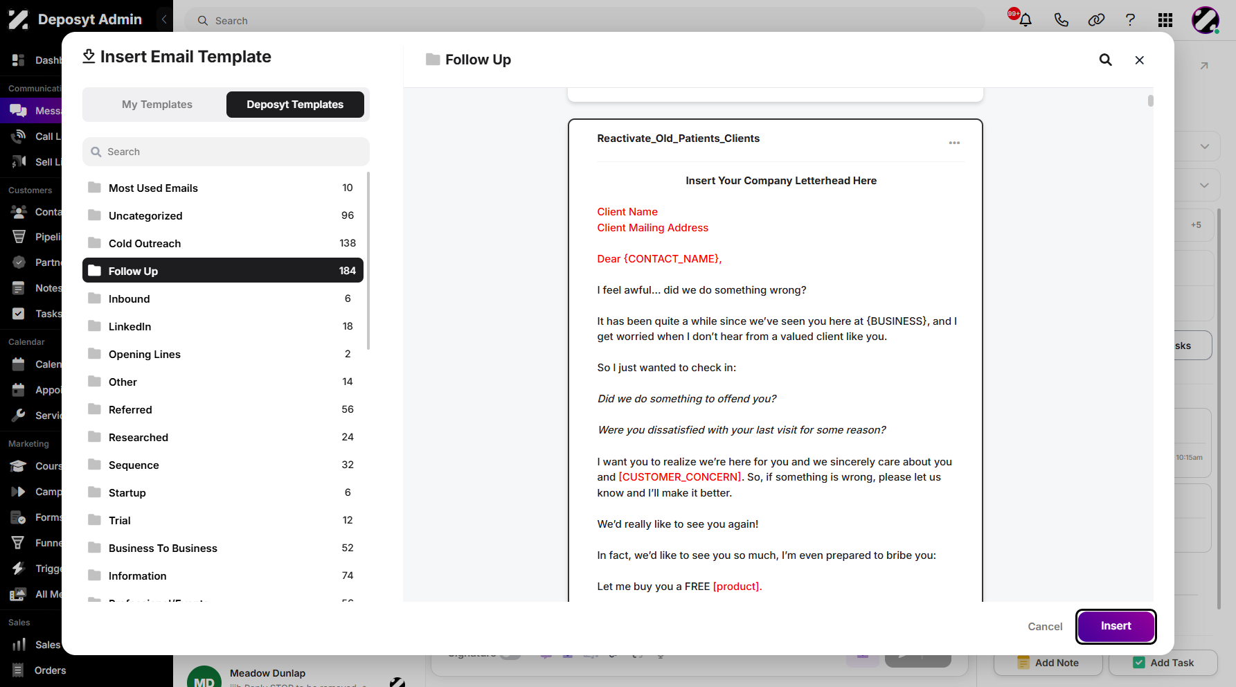 Step 11: Once selected, go ahead and click the Insert button.