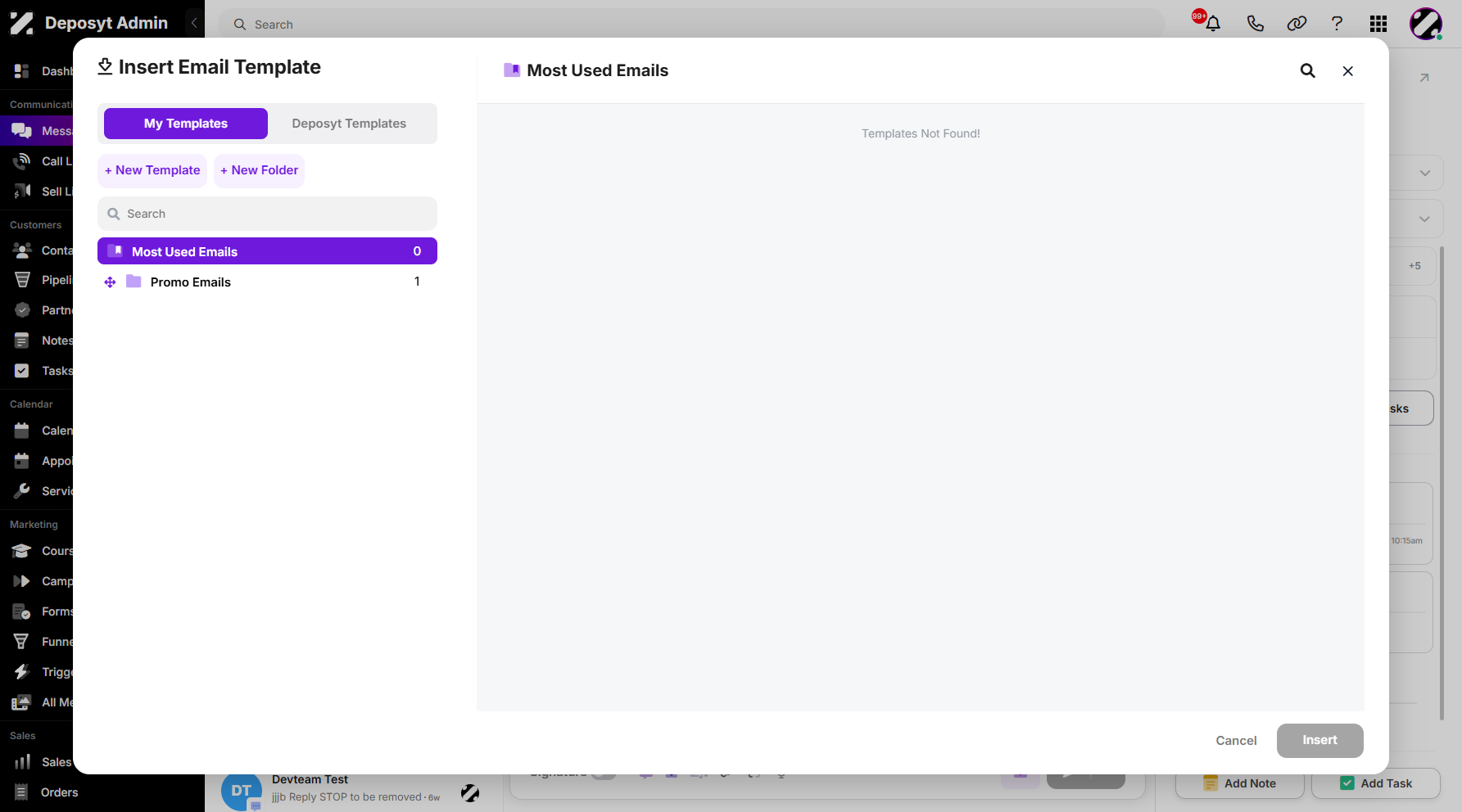 Step 6: In the My Templates section, you have the ability to create a new template and also a new folder for better organization.