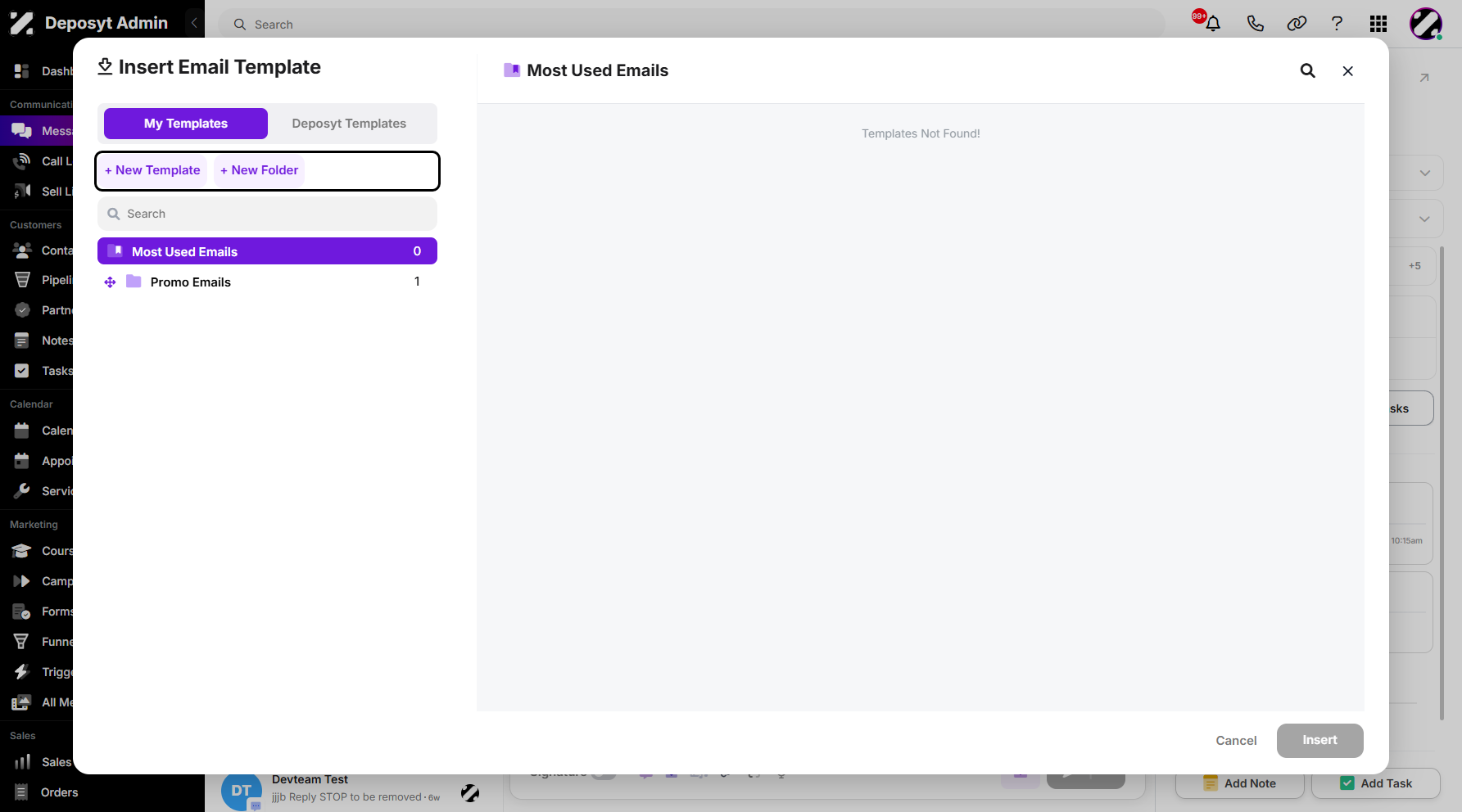 Step 6: In the My Templates section, you have the ability to create a new template and also a new folder for better organization.