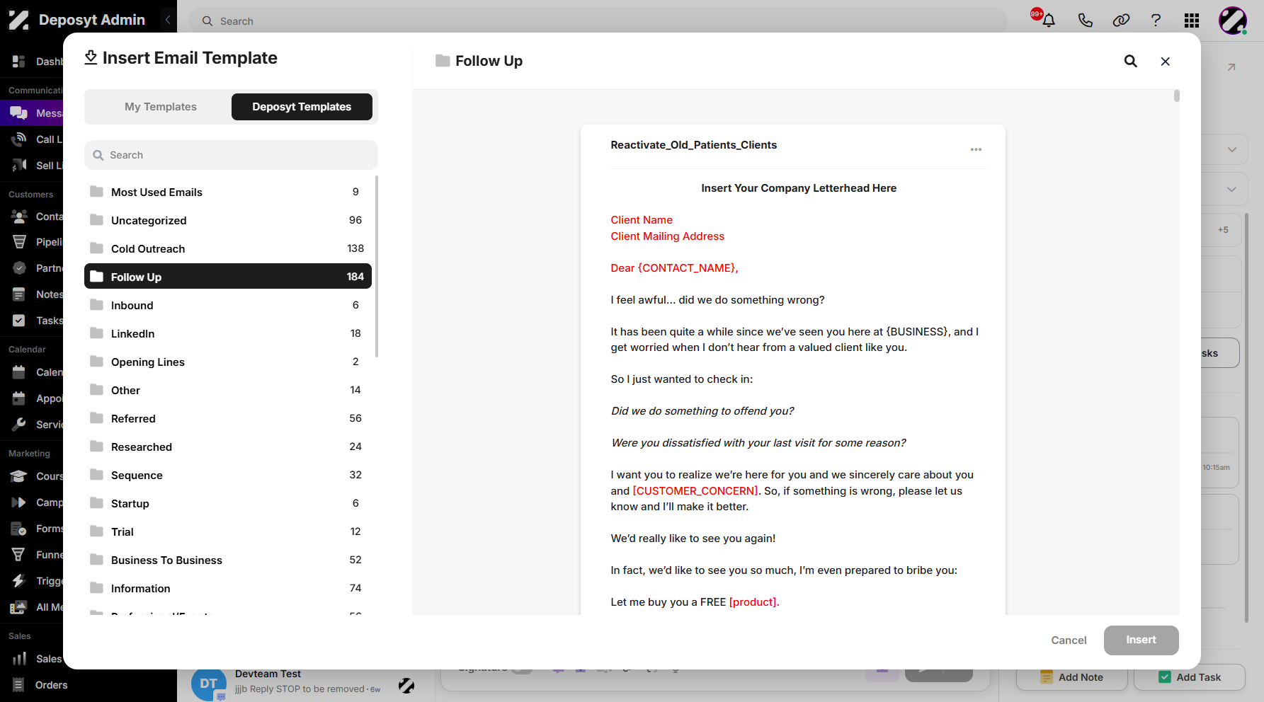 Step 9: To view the template inside the folder, simply click on a folder.