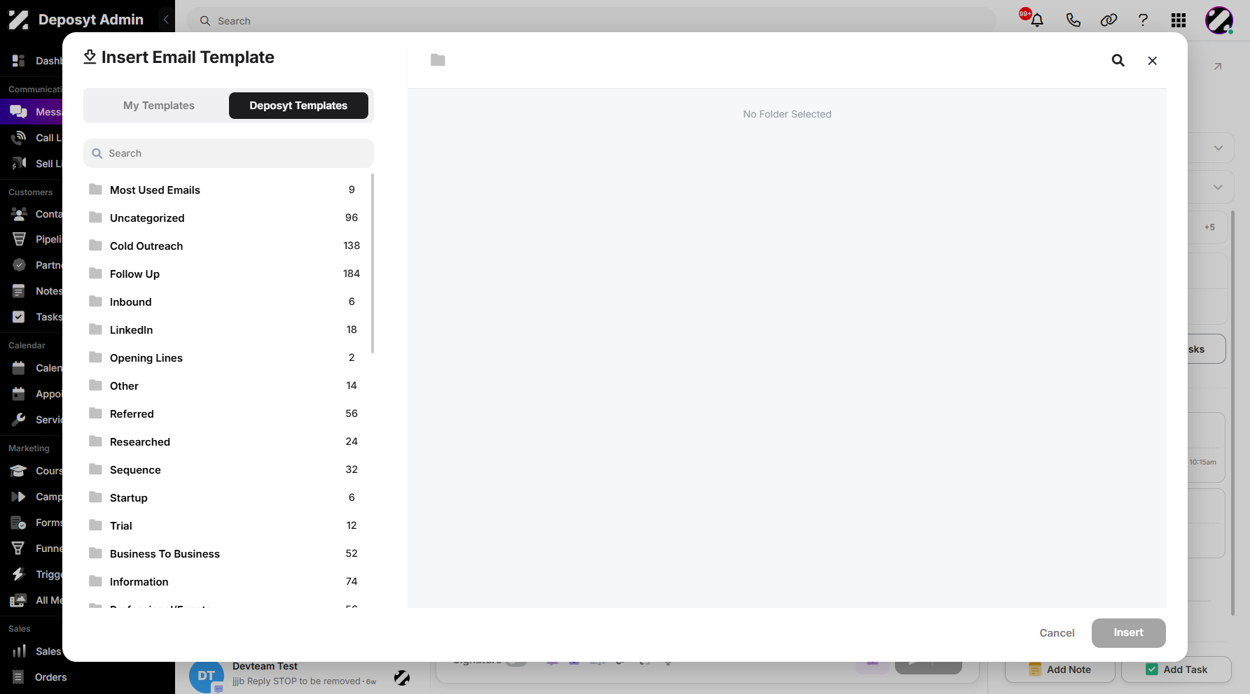Step 8: From Deposyt Templates, you can access all the premade templates ready for use. You can choose a template based on your needs by selecting from the available folders.