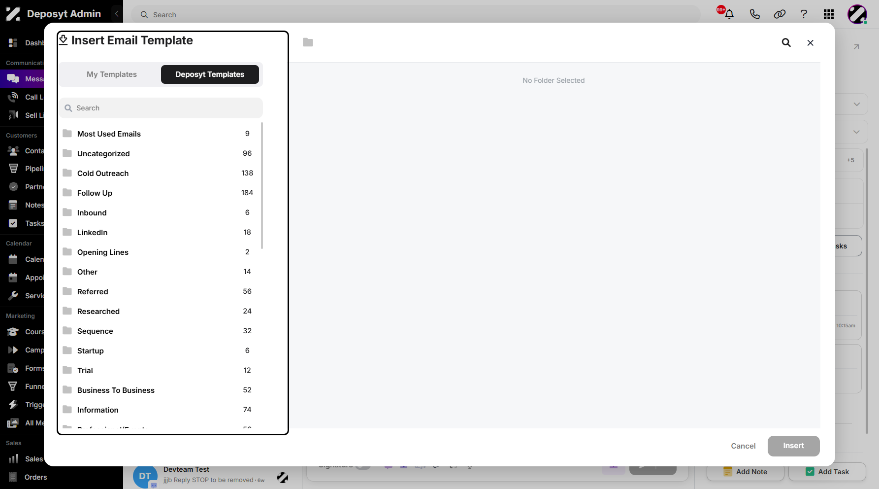 Step 8: From Deposyt Templates, you can access all the premade templates ready for use. You can choose a template based on your needs by selecting from the available folders.