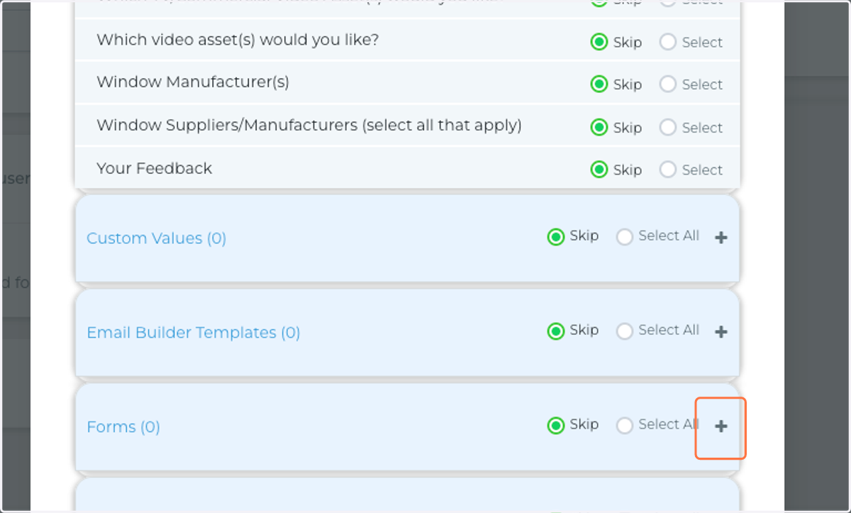 Click "+" to expand "Forms"