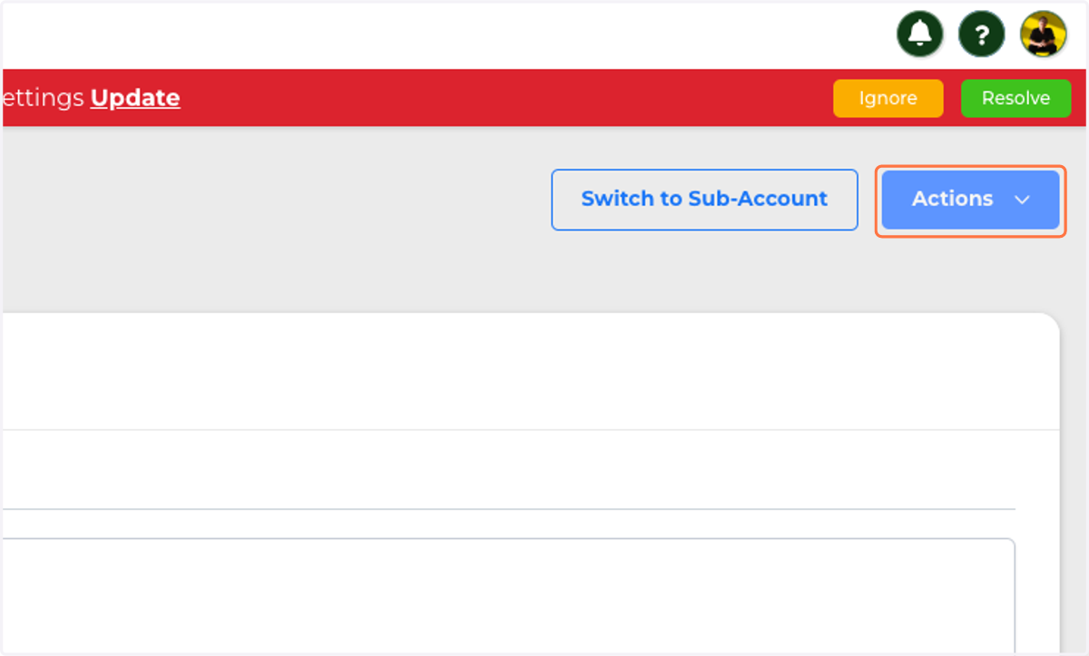 Click on Actions