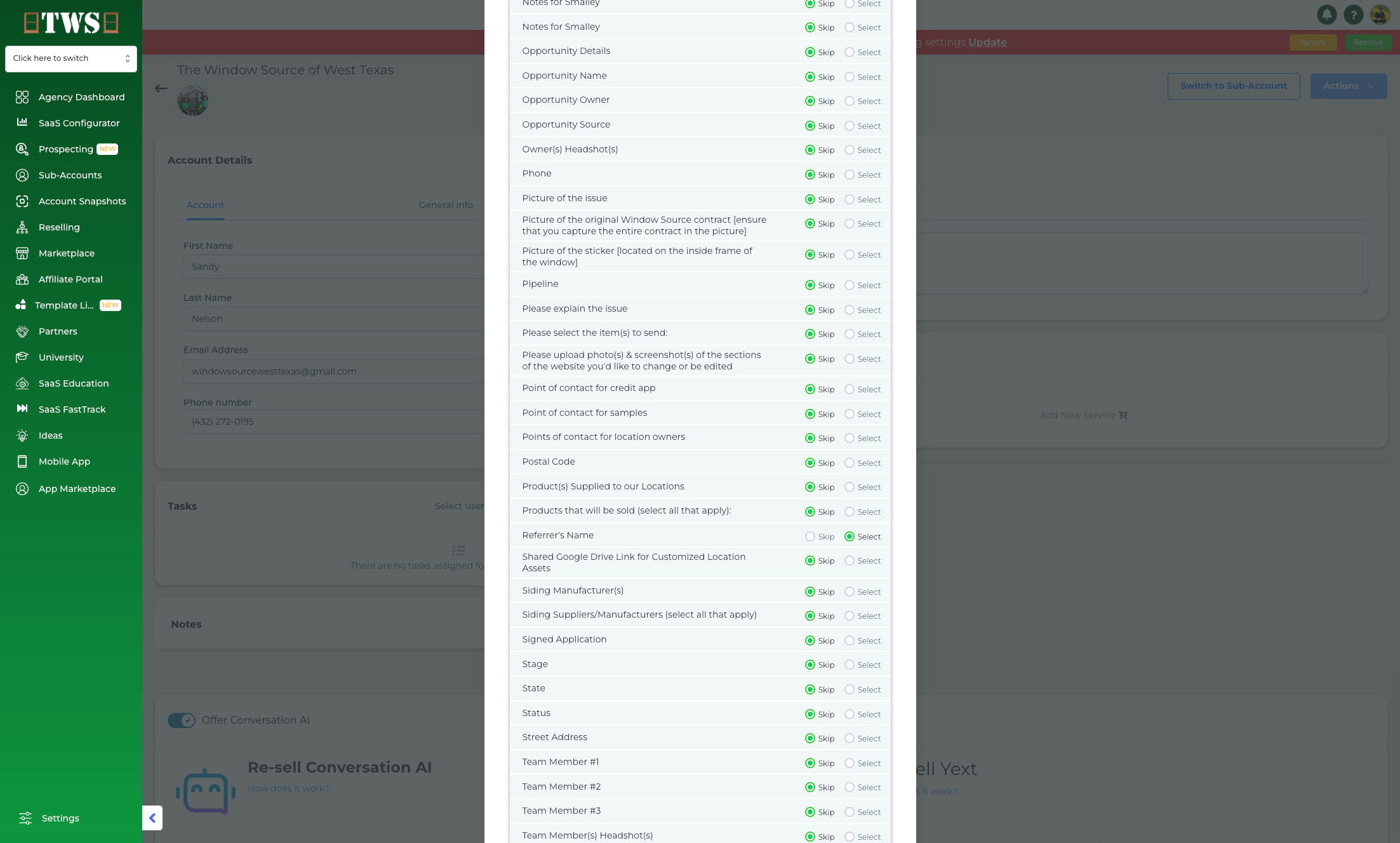 Select "referrer's name"