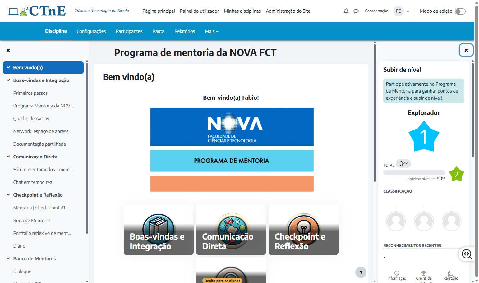 Click on Fechar painel dos blocos