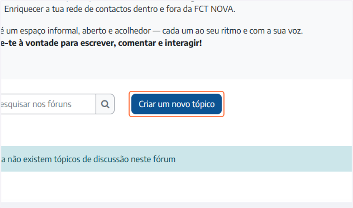 Click on Criar um novo tópico