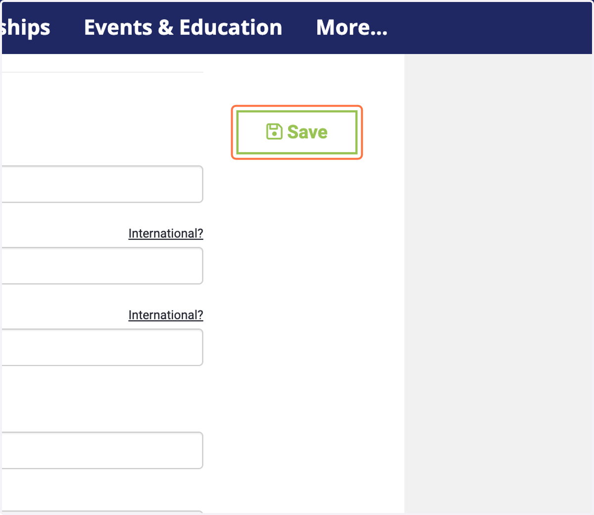 Be sure to click to the save button if you have made any changes or updates to your profile.