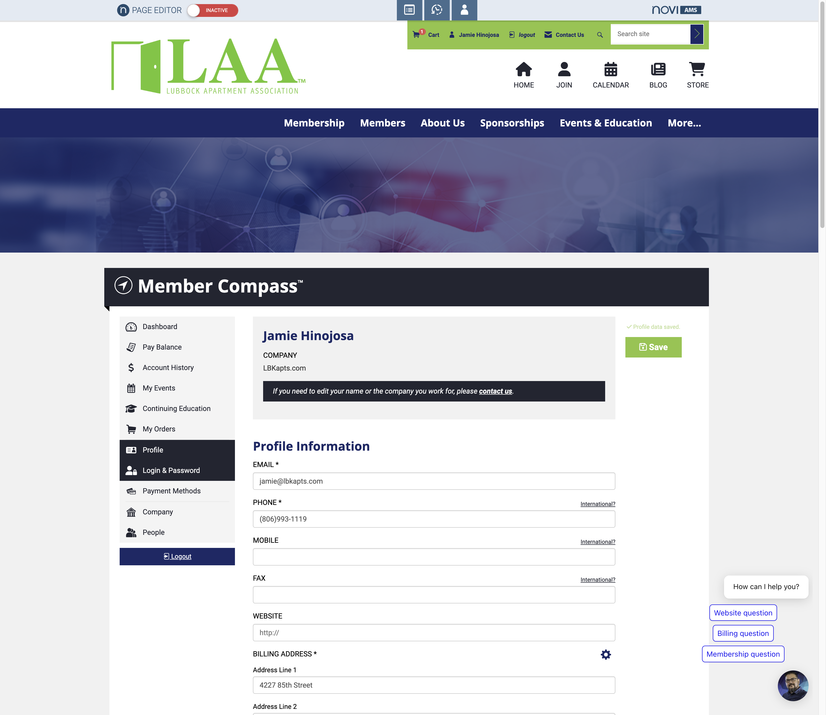 Update your Login & Password