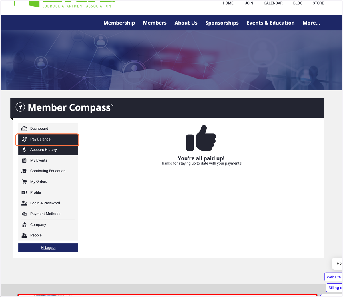 Click on Pay Balance
