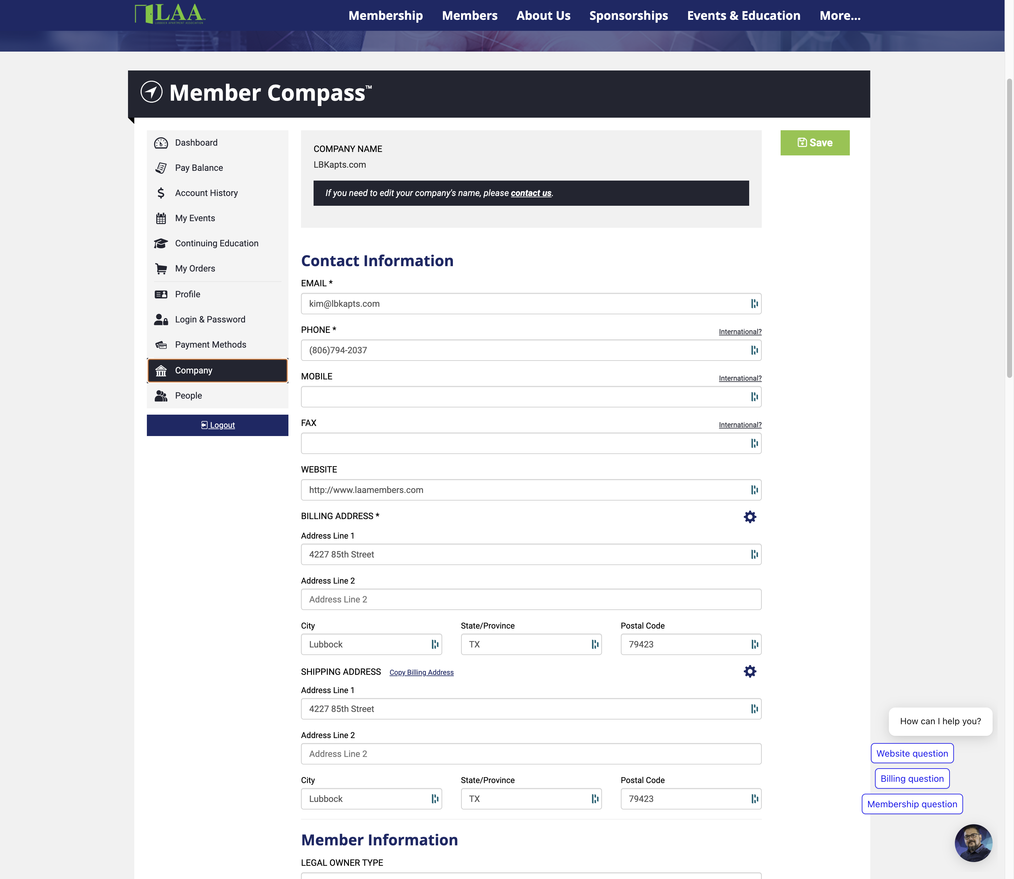 If you have admin access, you can make company-wide updates.