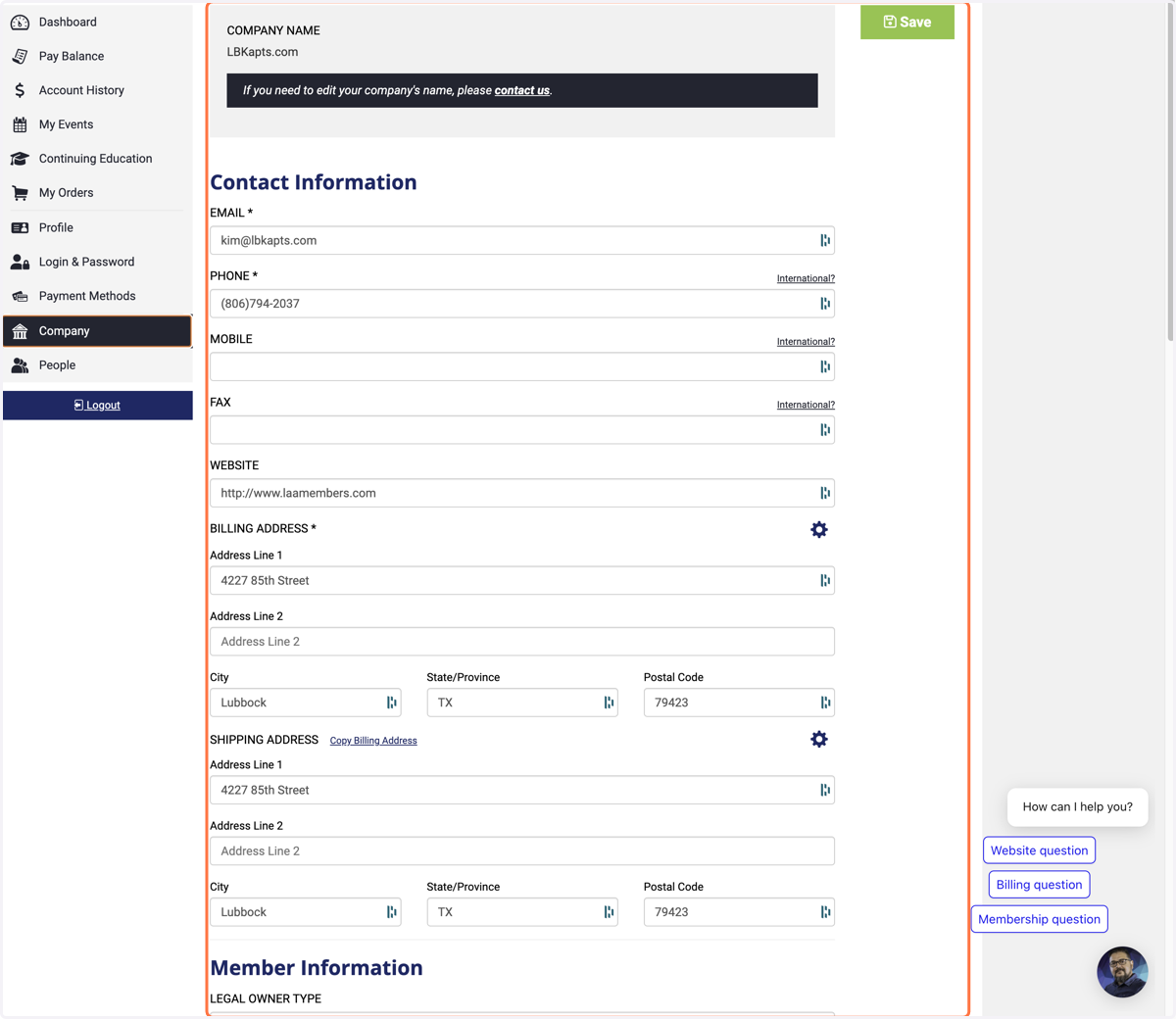 If you have admin access, you can make company-wide updates.