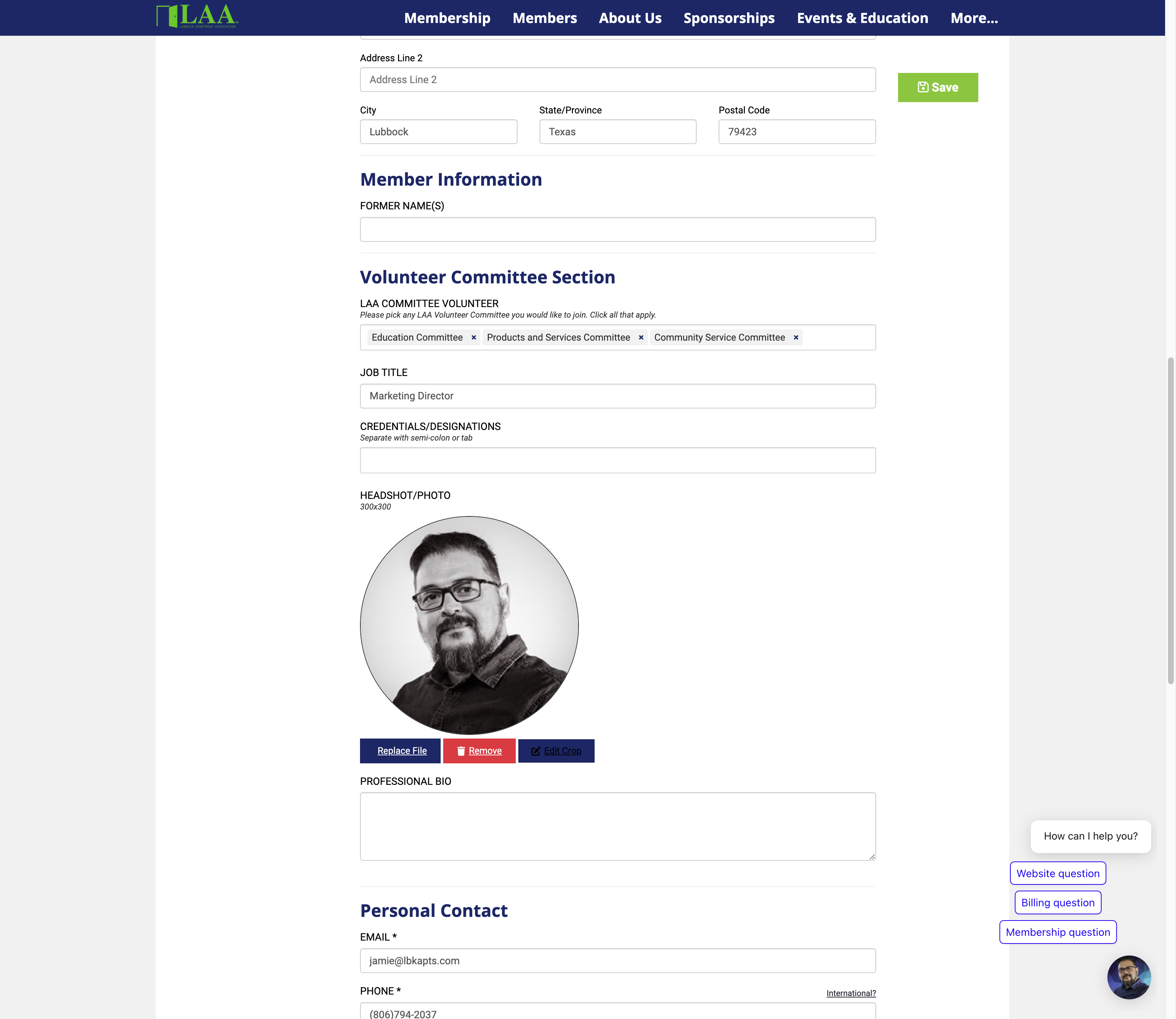 Update your profile