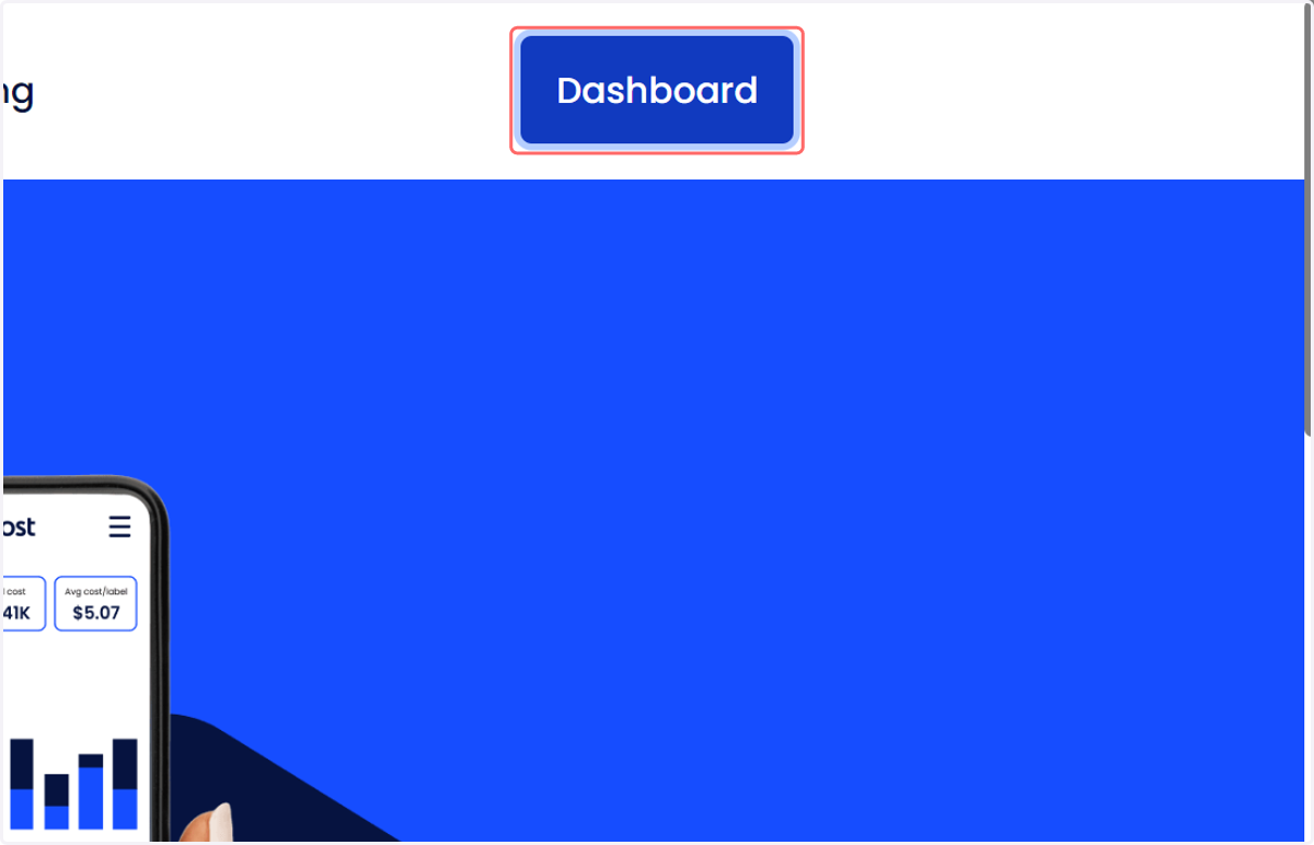 Click on Dashboard to access your account