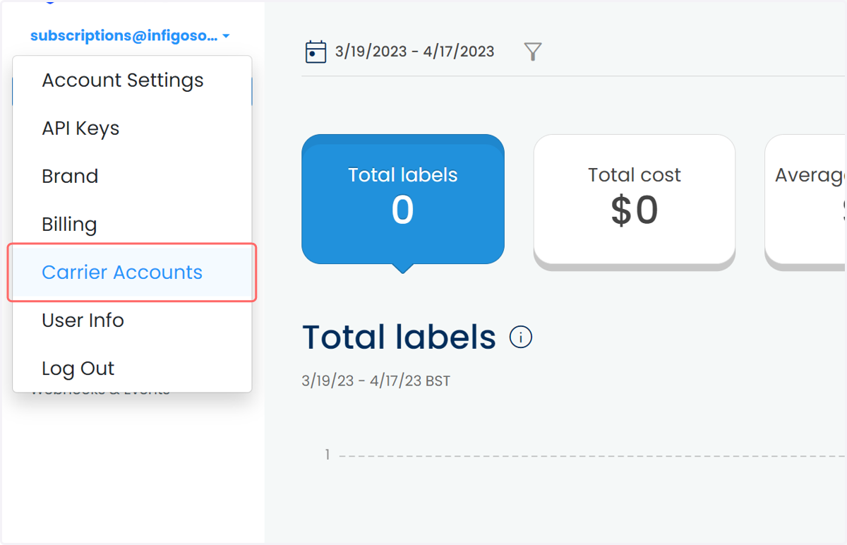 Click on Carrier Accounts
