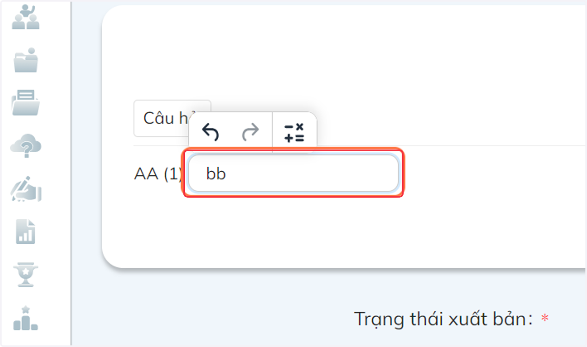 Nhấn chọn "Chọn đáp án" để nhập đáp án