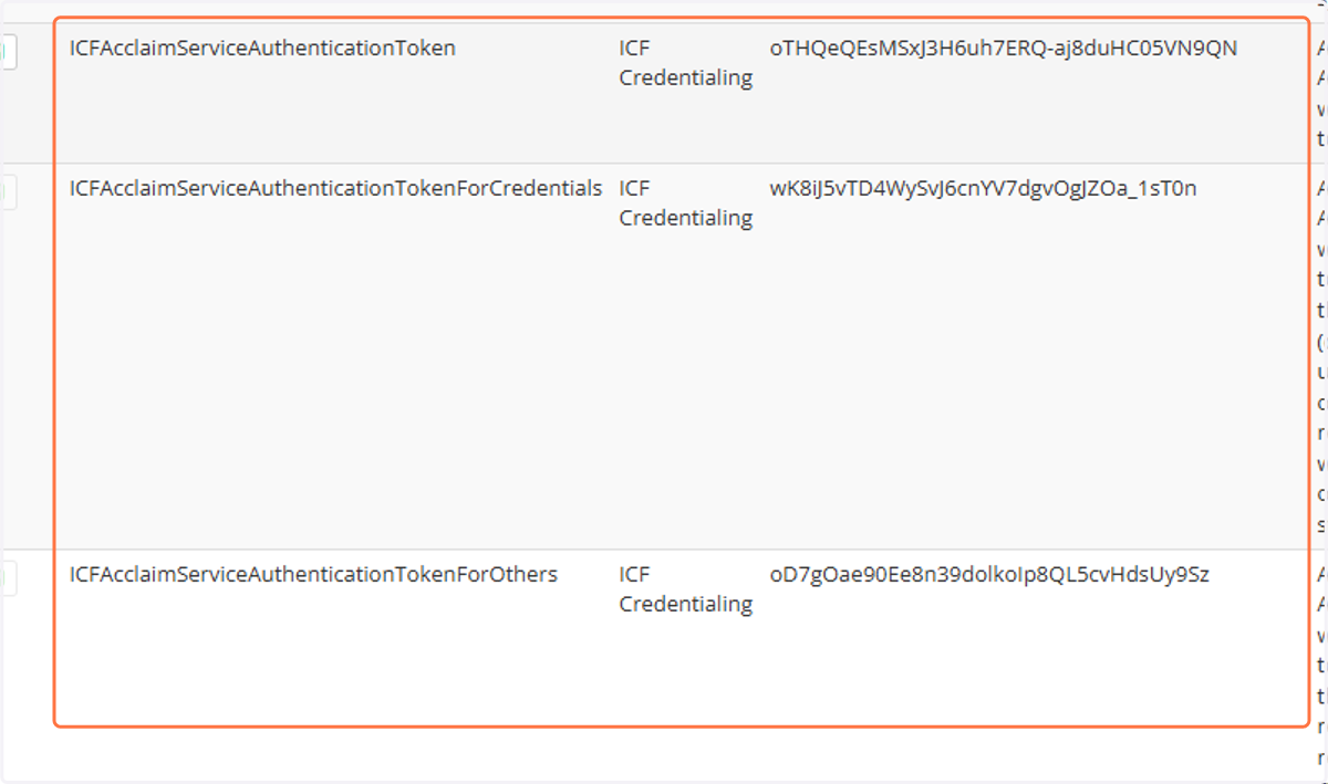 there are 3 Sys Opt that need to be updated for 'Authentication Token'