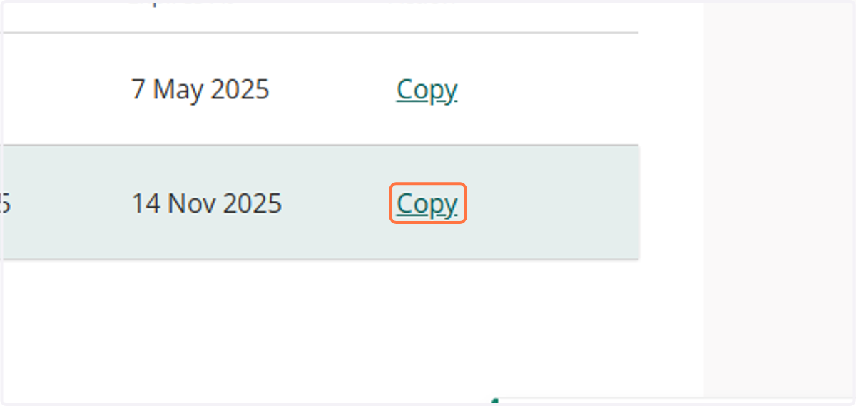 Copy the newly created token