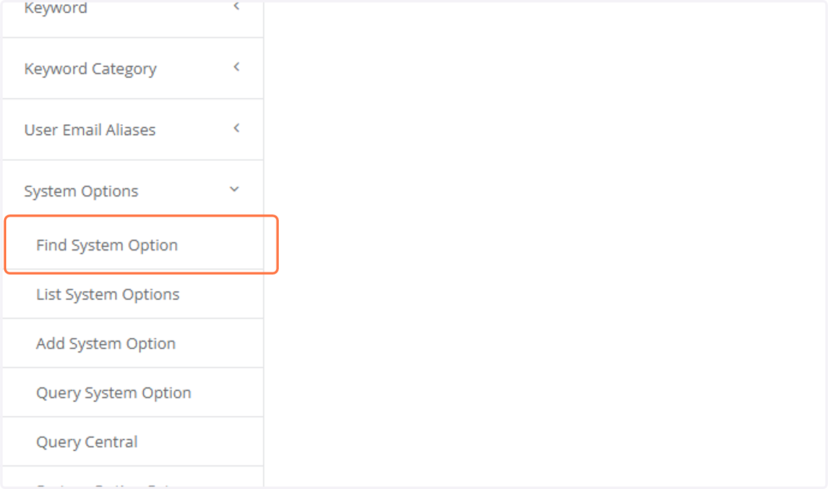 Click on Find System Option