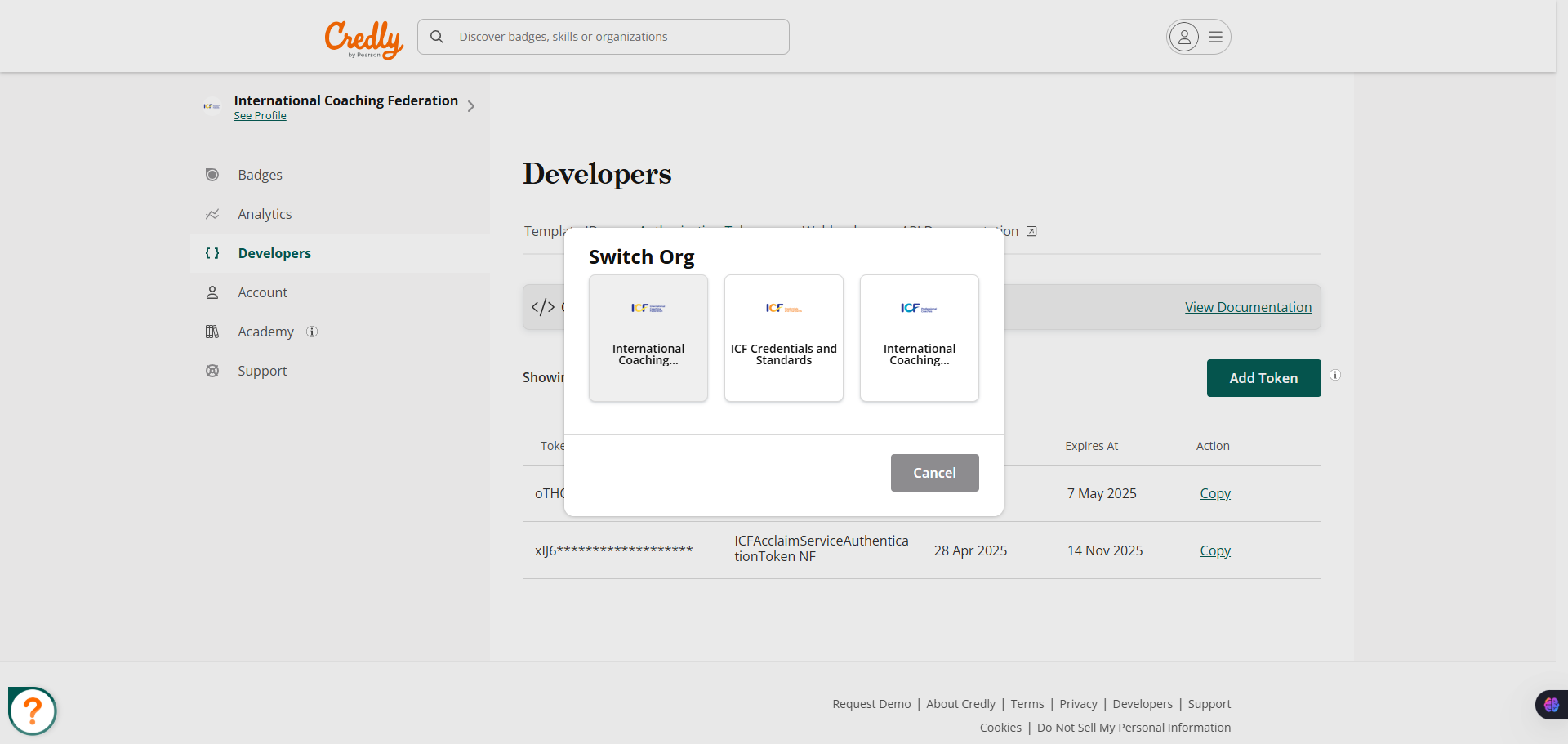 follow the same steps for each org and update the corresponding system option with your newly generated token