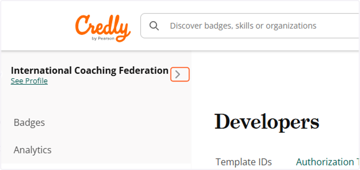 Repeat this process for the other 2 Organizations in Credly (PC & Credentials)
