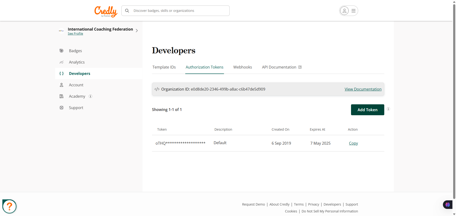 Click on Add Token