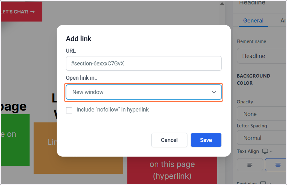 Choose where you want to open the link