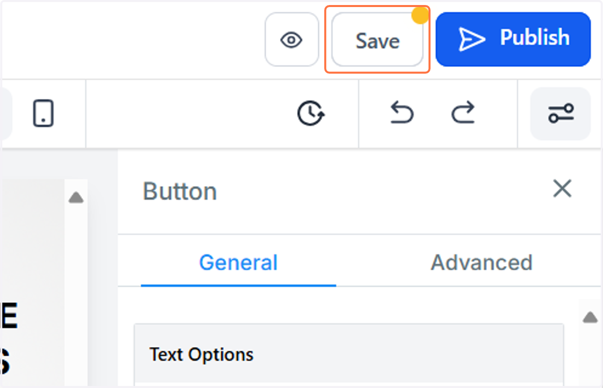 Save, or Publish to go live