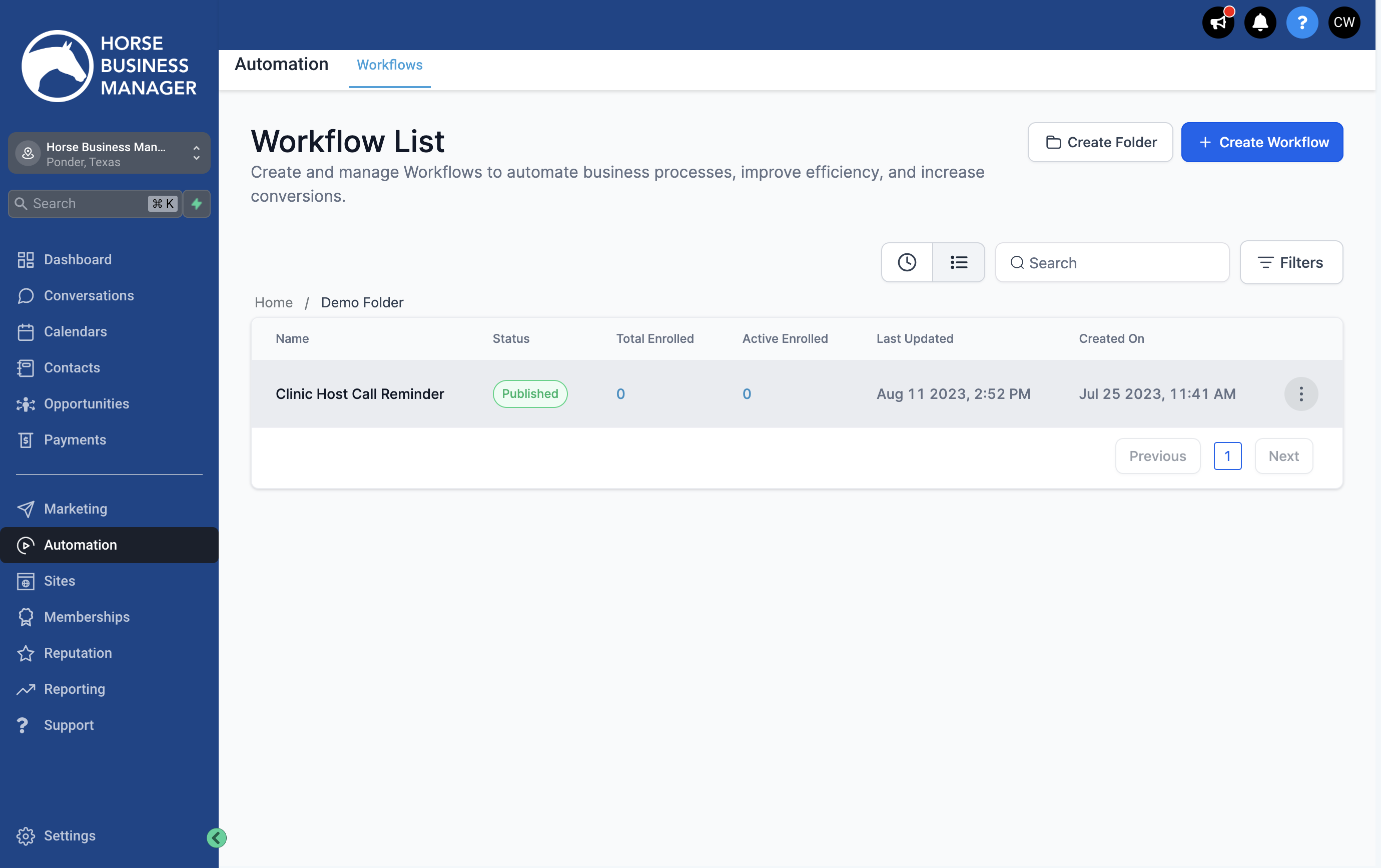 Locate the workflow that you want to move and click the three dots